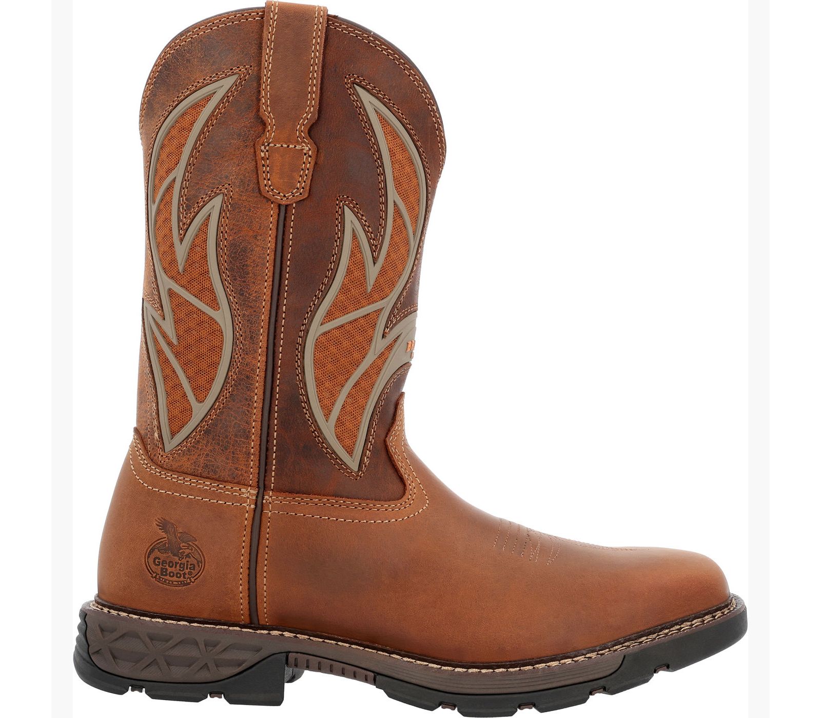 Мужские рабочие ботинки GEORGIA BOOT Carbo-Tec FLX Pull-on Brown/Brick