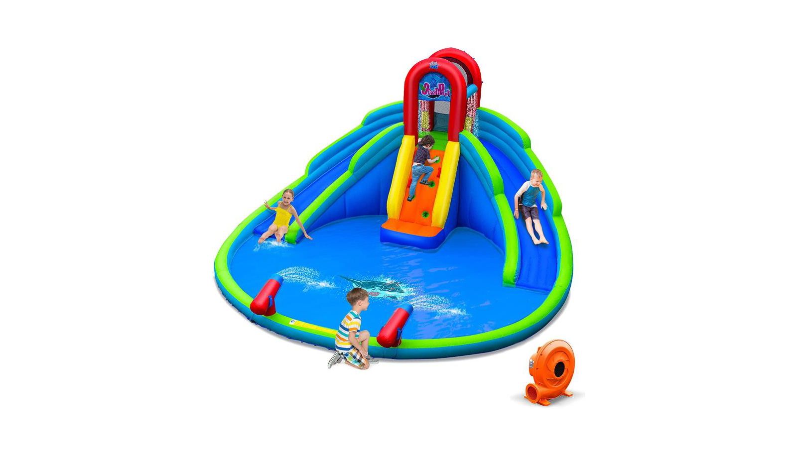 Надувной водный парк Mecale Waterslide для детей на задний двор с воздуходувкой 780W