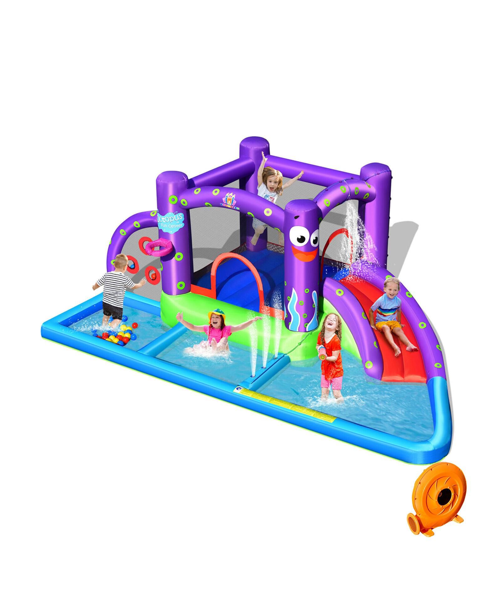 Mecale надувной аквапарк с бассейном и воздуходувкой 750W