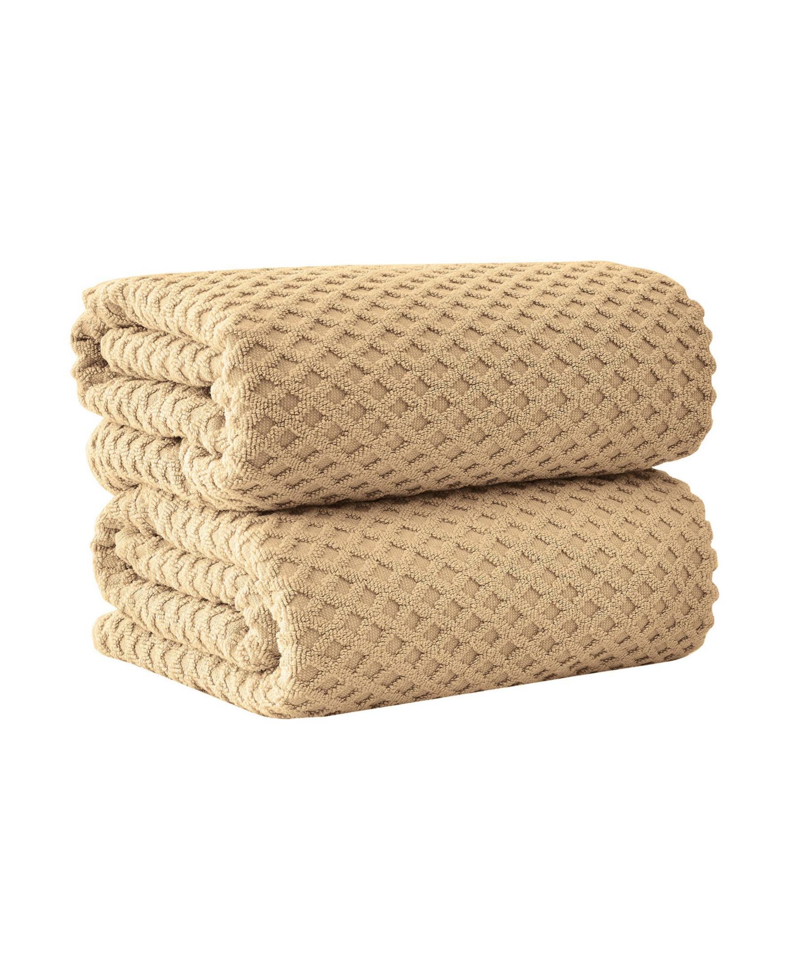 Linery & Co Cotton Diamond Waffle Texture 2-Piece Bath Sheet Set