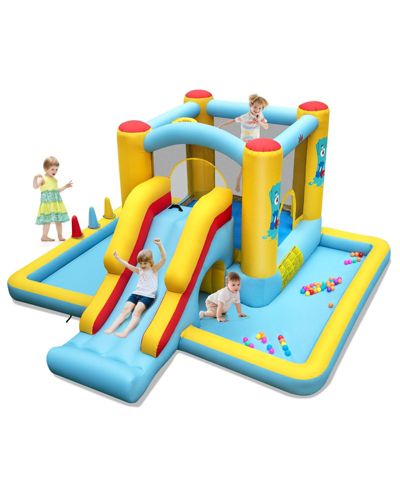 Mecale 7-in-1 Bouncy Castle Inflatable Bounce House with Slide, 200 lbs Capacity, Ages 3+