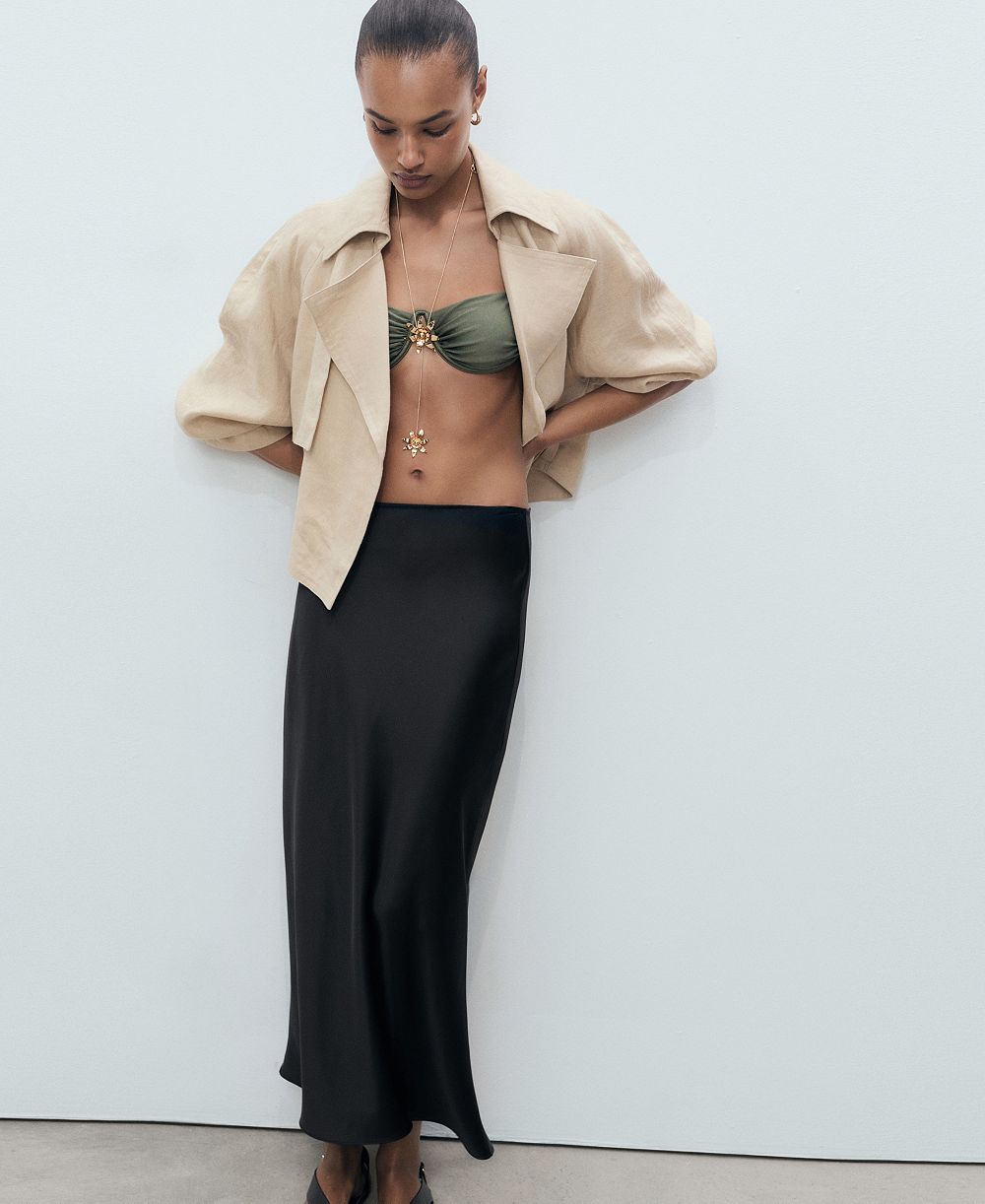 Женская юбка Mango Satin Long