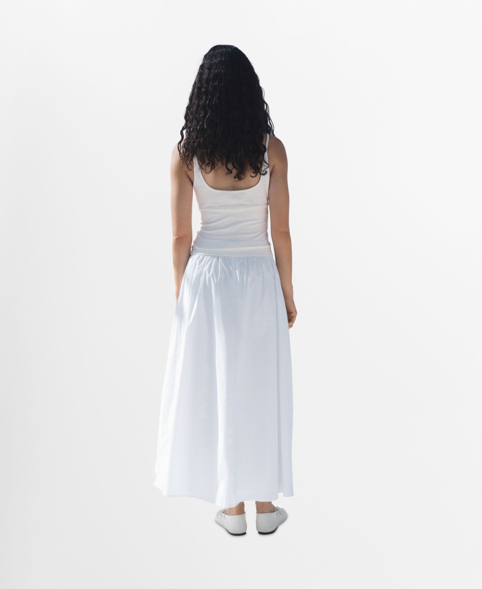 Mango Women's Pleated Midi Cotton Skirt