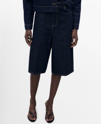 Mango Women's Mid-Rise Denim Bermuda Shorts