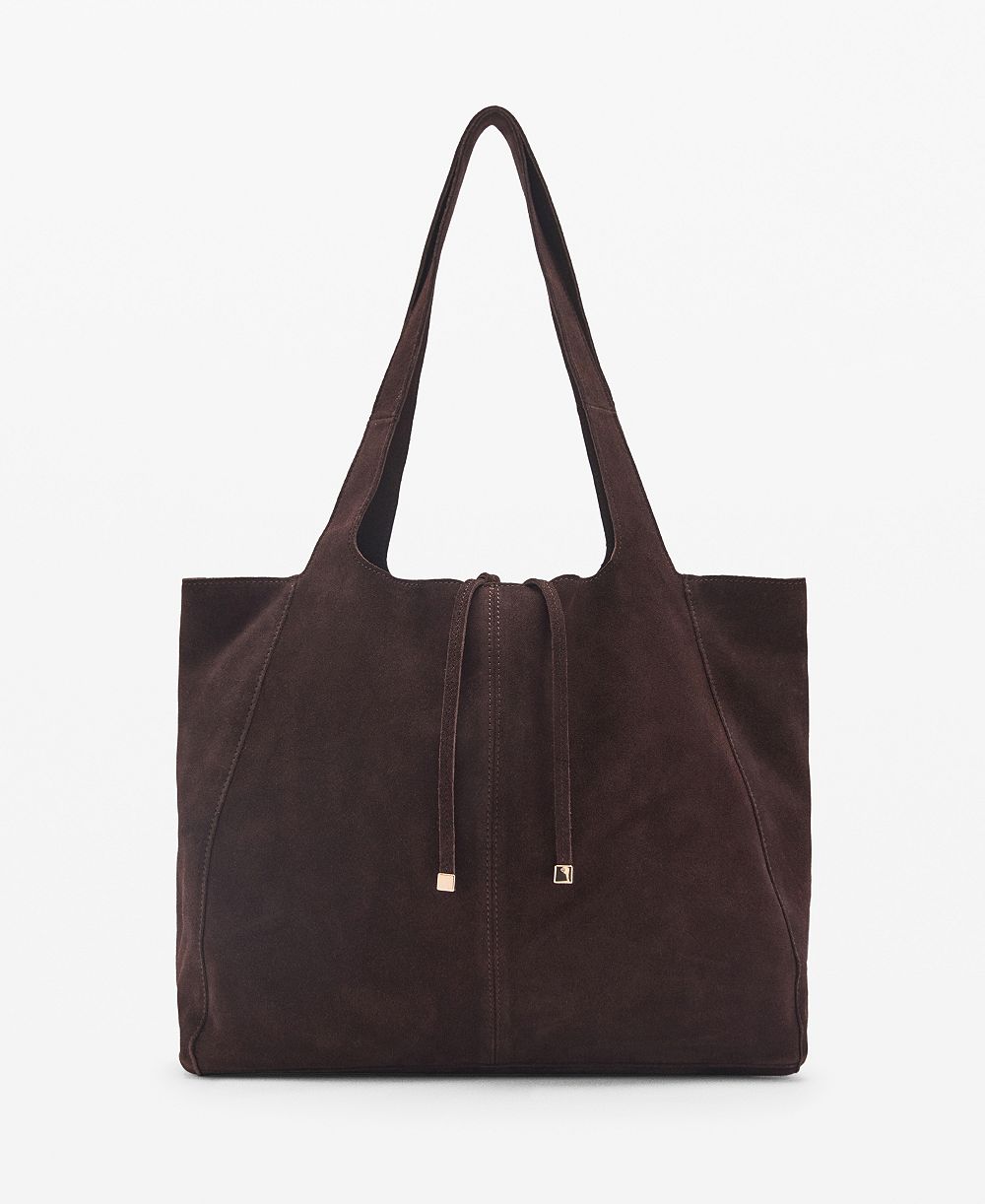 Mango Women's Suede Shopper Bag