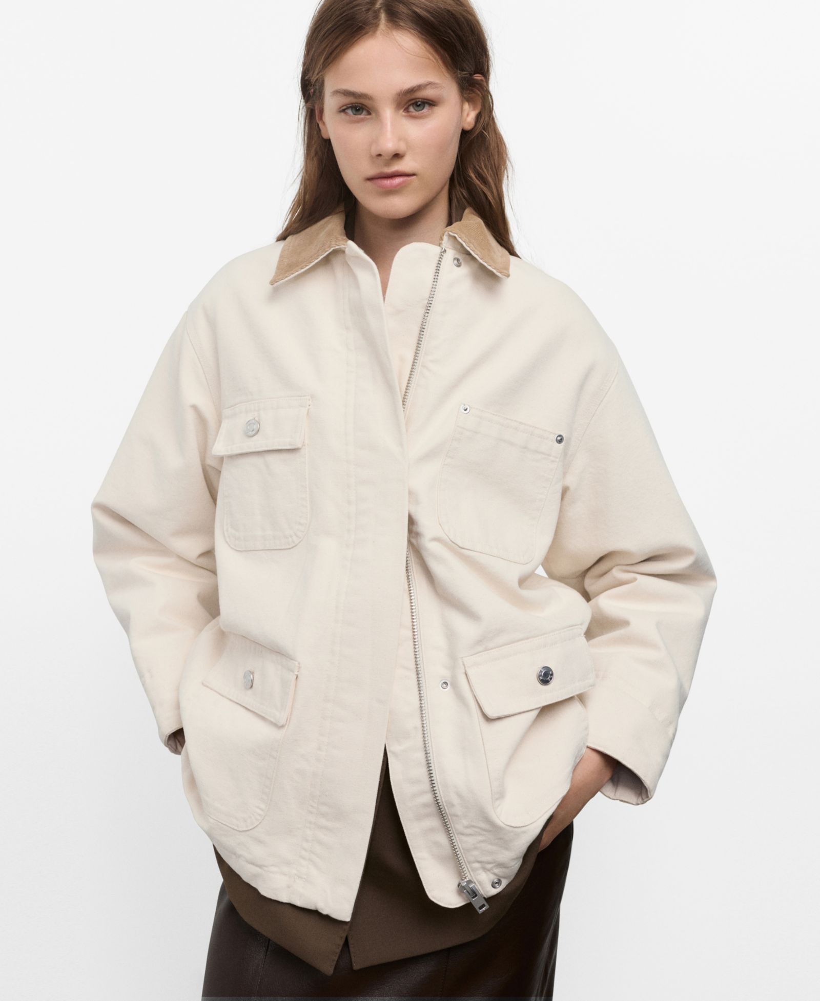 Женская джинсовая парка-блейзер MANGO Corduroy Collar