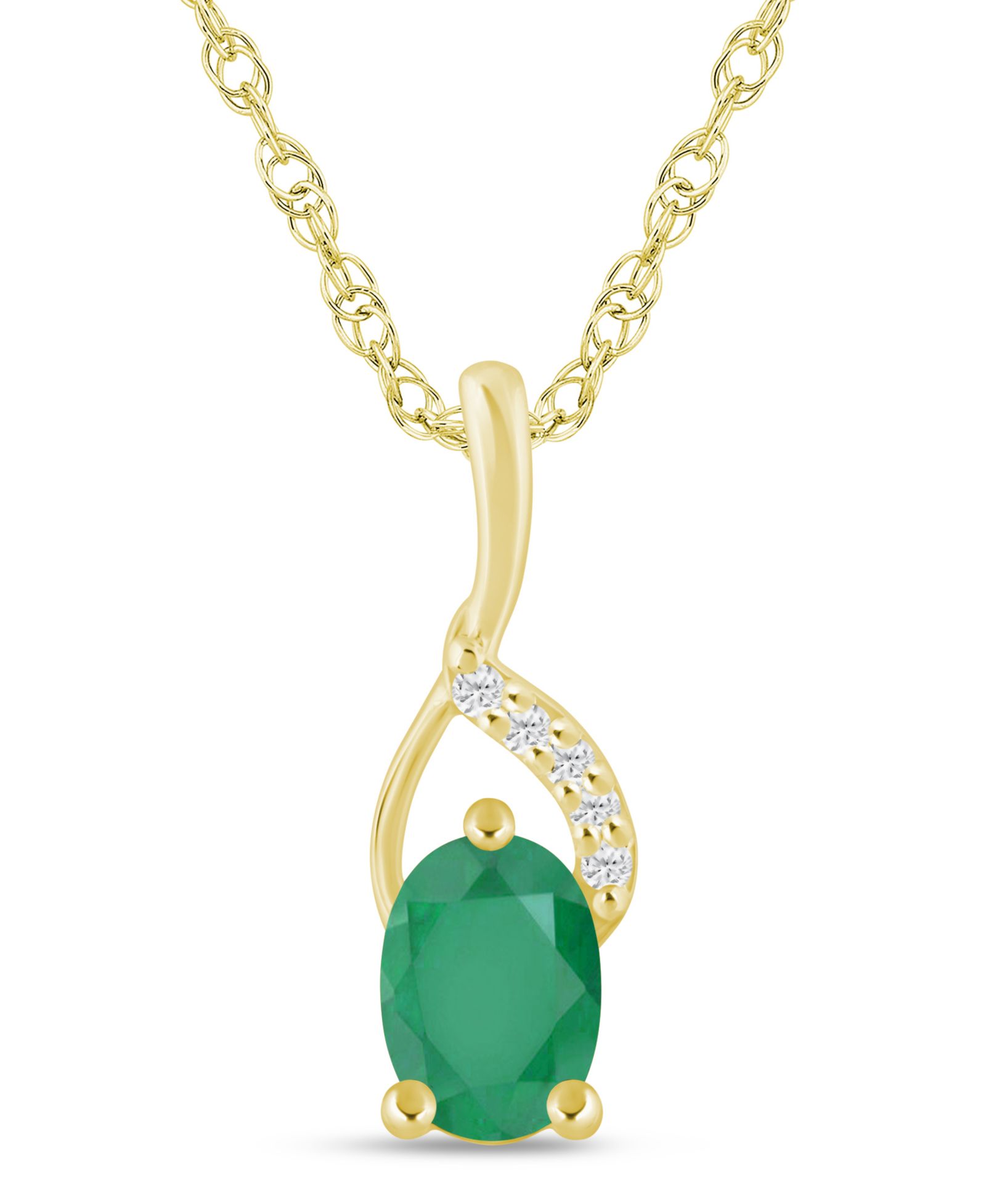 Подвеска Macy's с драгоценными камнями и бриллиантами в 10k White Gold
