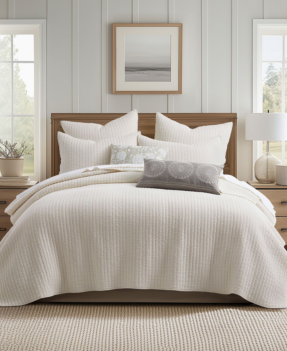 Набор из 3 стеганых покрывал Levtex Home Loden Stone Washed Full/Queen