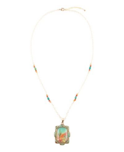 Подвеска Barse Scenic Sedona Desert Blue Turquoise Golden Pendant Necklace