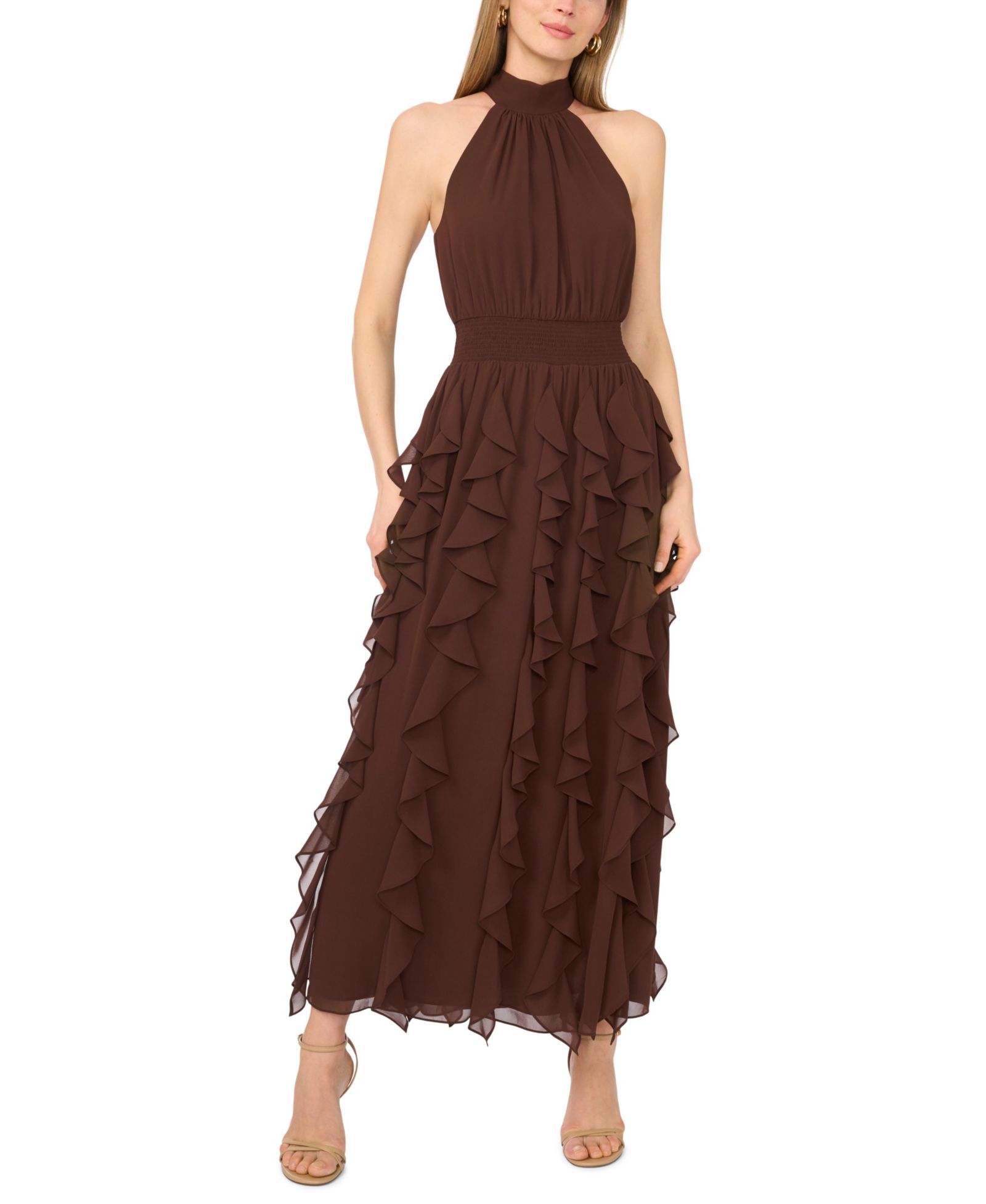 Женское платье 1.STATE Halter Ruffle Maxi Dress