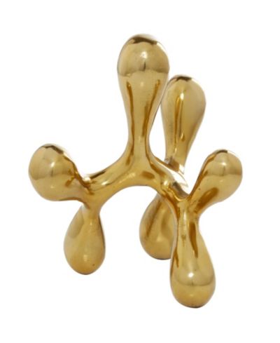 CosmoLiving Aluminum Metal Abstract Decorative Sculpture, 11" x 11"