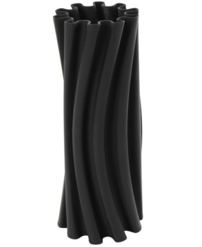 Декоративная ваза Rosemary Lane Ceramic Abstract Curvy Ribbed 11"