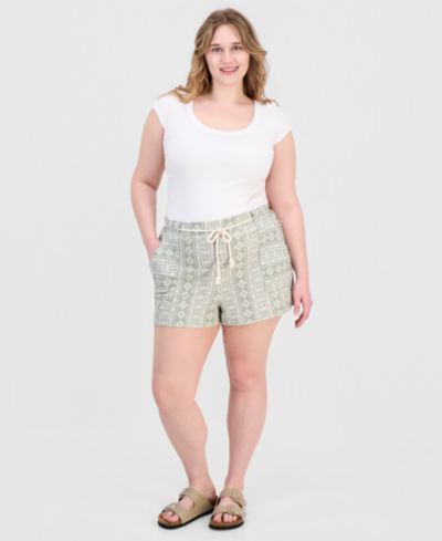 Шорты Derek Heart Trendy Plus Size Striped Rope-Belt