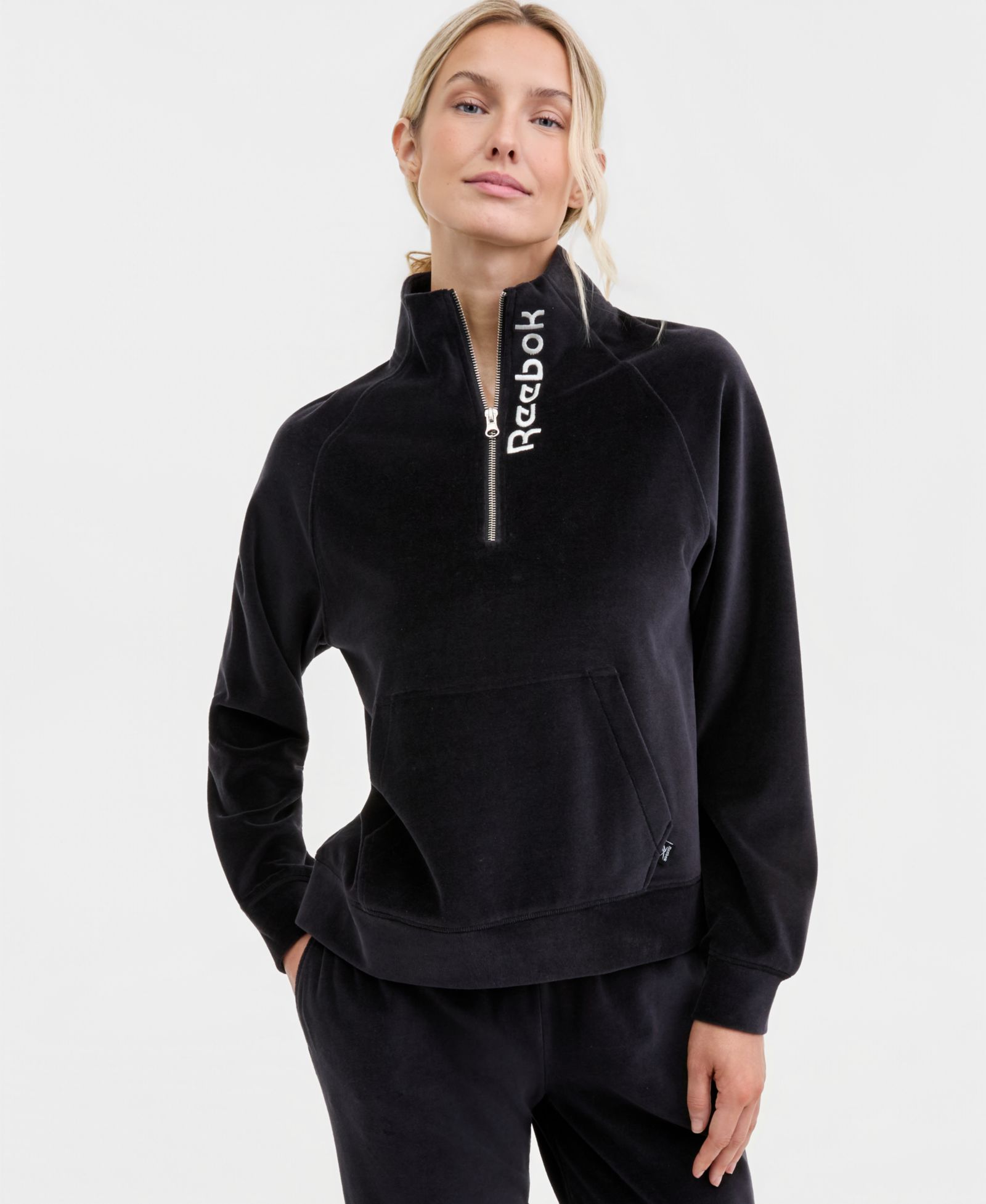 Женский топ Reebok New Heritage Velour Half Zip Collared