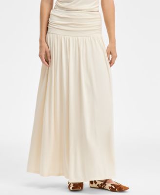 I.N.C. International Concepts Women's Ruched-Waist Maxi Skirt, Macy's Exclusive