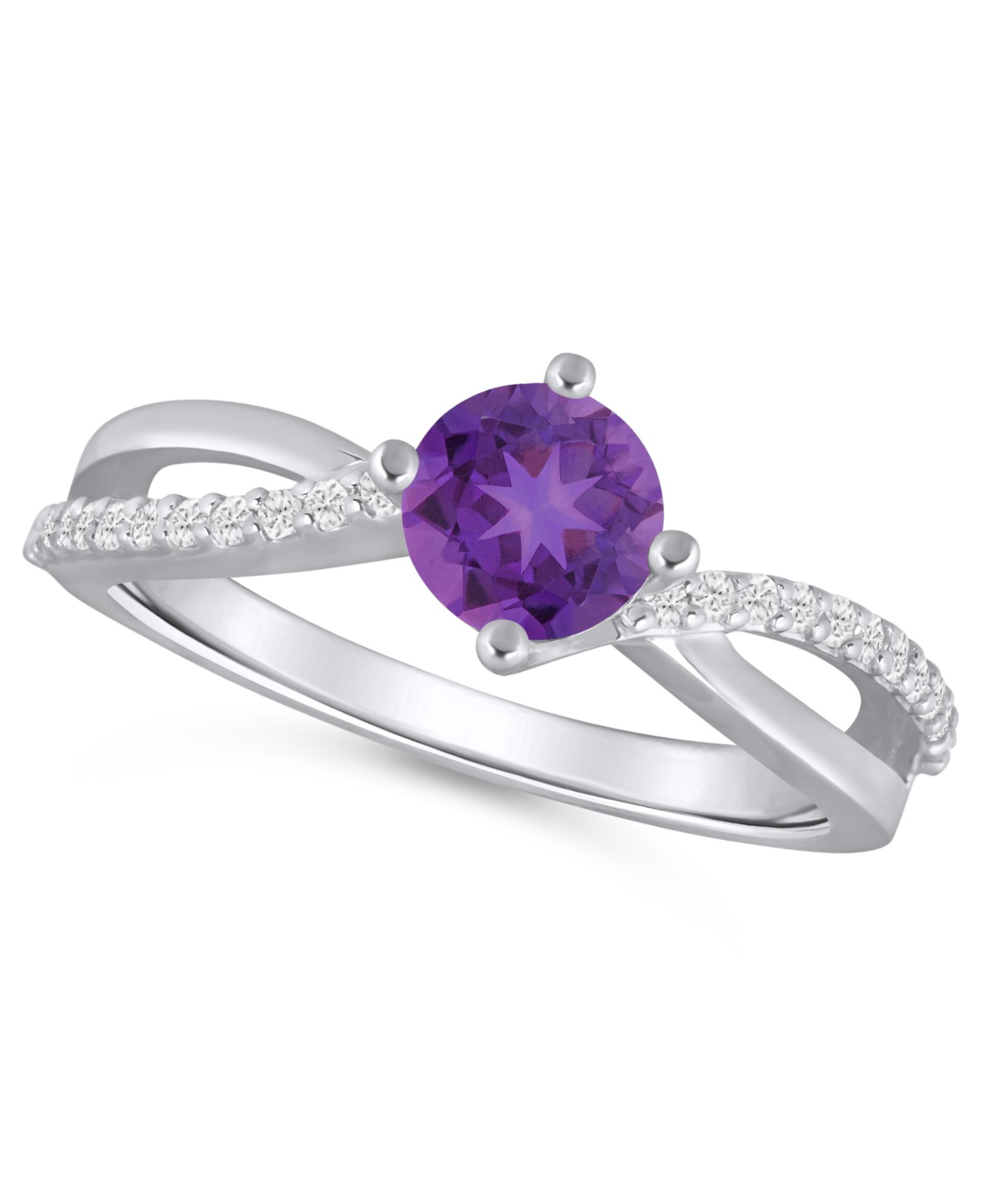 Кольцо с черным и белым бриллиантом (1/6 ct. t.w.) в белом золоте 10k