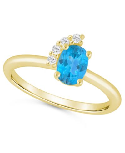 Blue Topaz / Yellow Gold