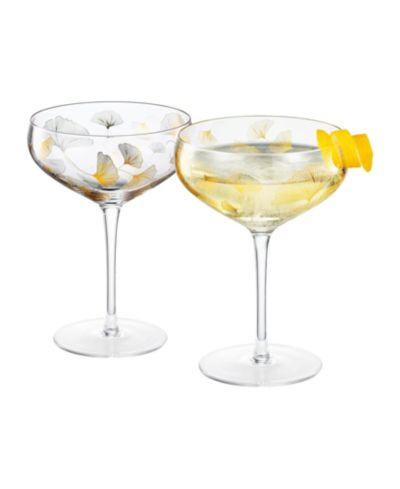 Набор бокалов для шампанского The Wine Savant Vintage Ginkgo Leaf, 2 шт.