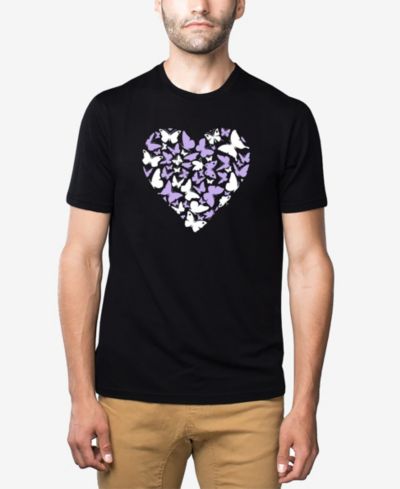 Мужская футболка LA Pop Art из смеси хлопка и полиэстера, Butterfly Heart