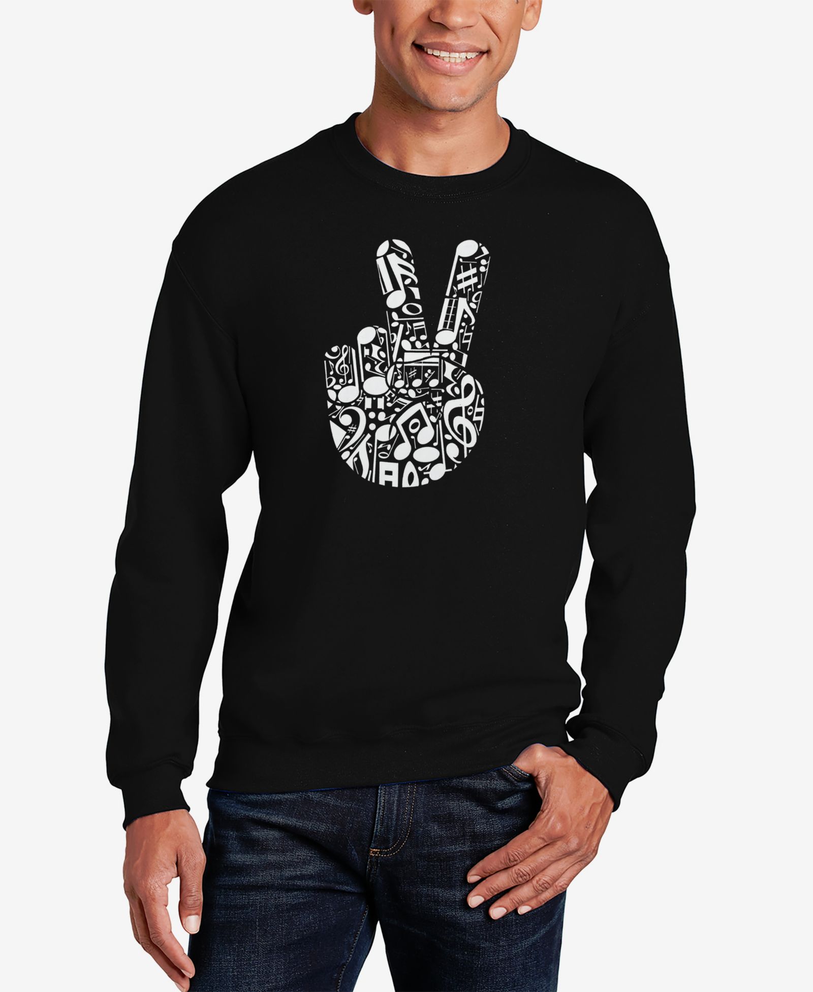 Мужской свитшот LA Pop Art Peace Finger Notes Word Art Crewneck