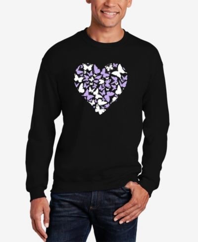 LA Pop Art Мужской свитшот с принтом Butterfly Heart Word Art