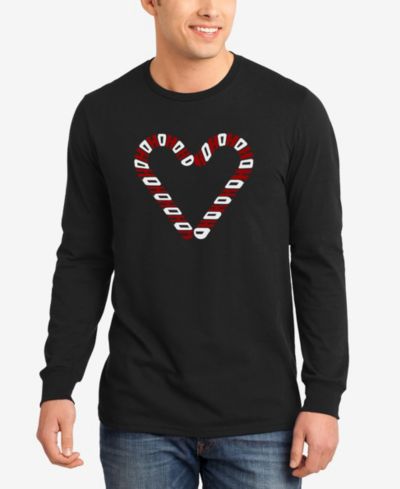 LA Pop Art Men's Candy Cane Word Art Long Sleeve T-Shirt