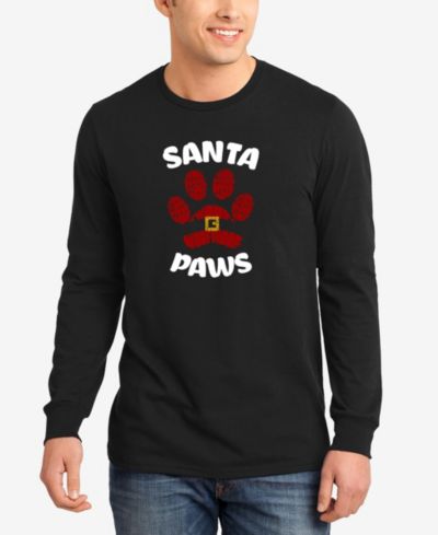 Мужская футболка LA Pop Art Santa Paws Word Art с длинными рукавами