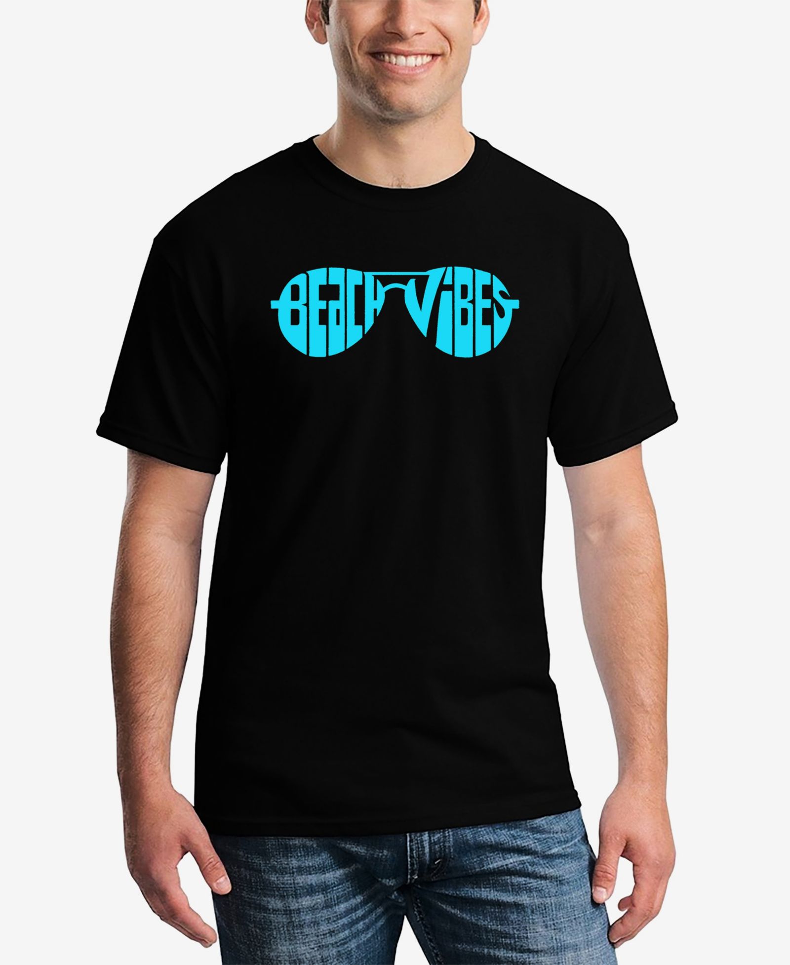 LA Pop Art Men's Beach Vibes Word Art T-Shirt