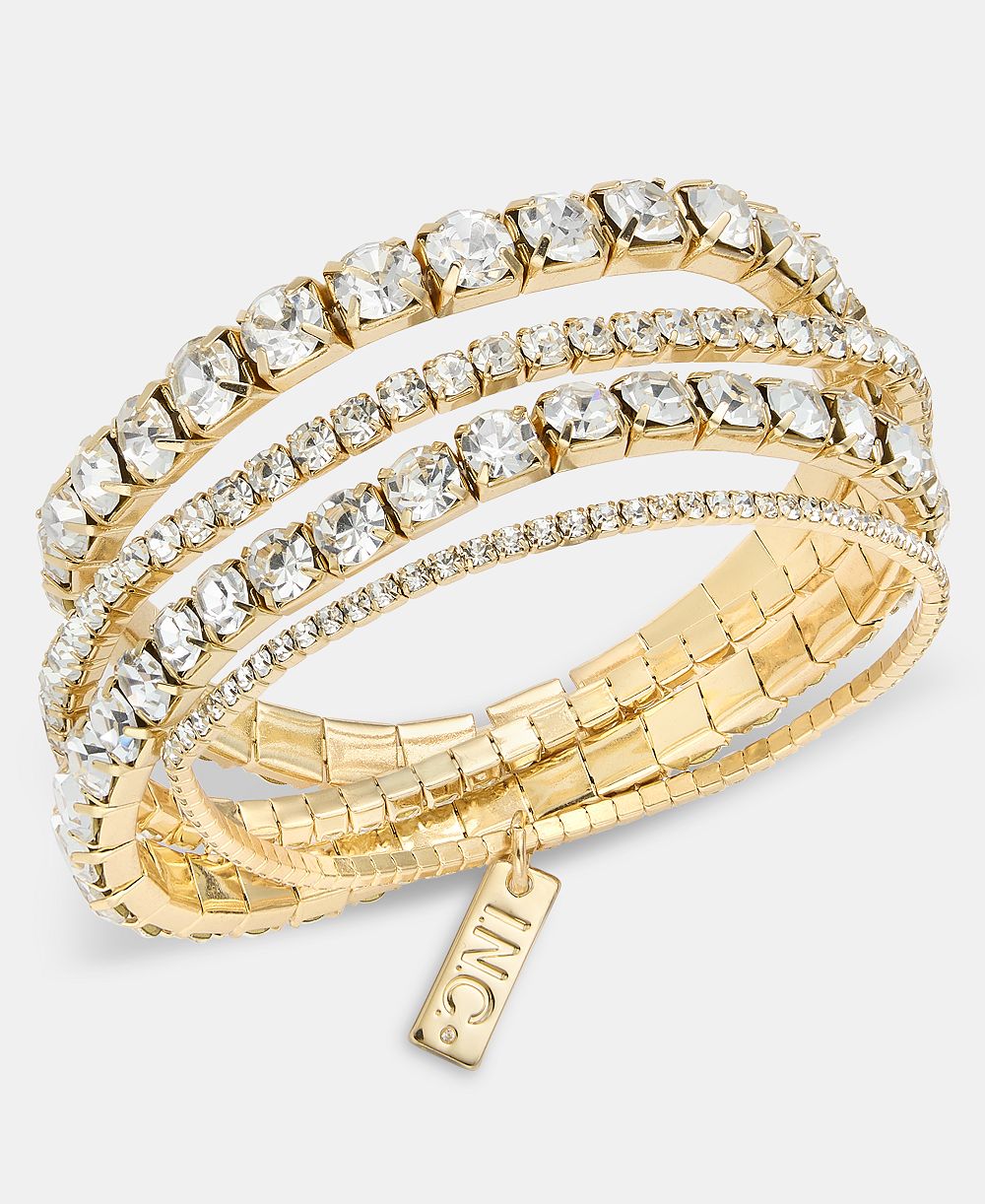 I.N.C. International Concepts 4-Pc. Set Crystal Stretch Bracelets, Macy's Exclusive