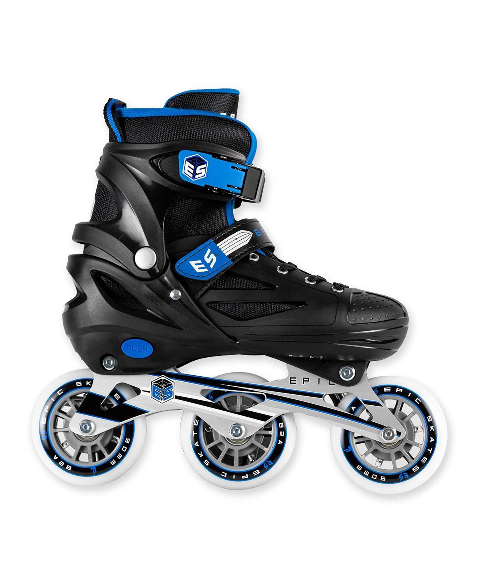 Epic Storm Adjustable 90mm 3-Wheel Bright LED Light Up Inline Speed Skates