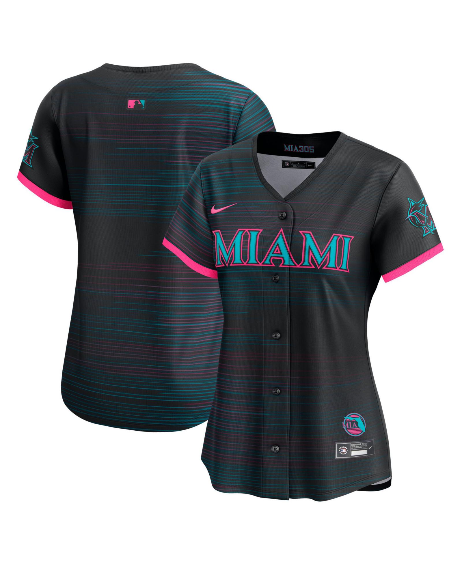 Мужская джерси Nike Black Miami Marlins City Connect Limited