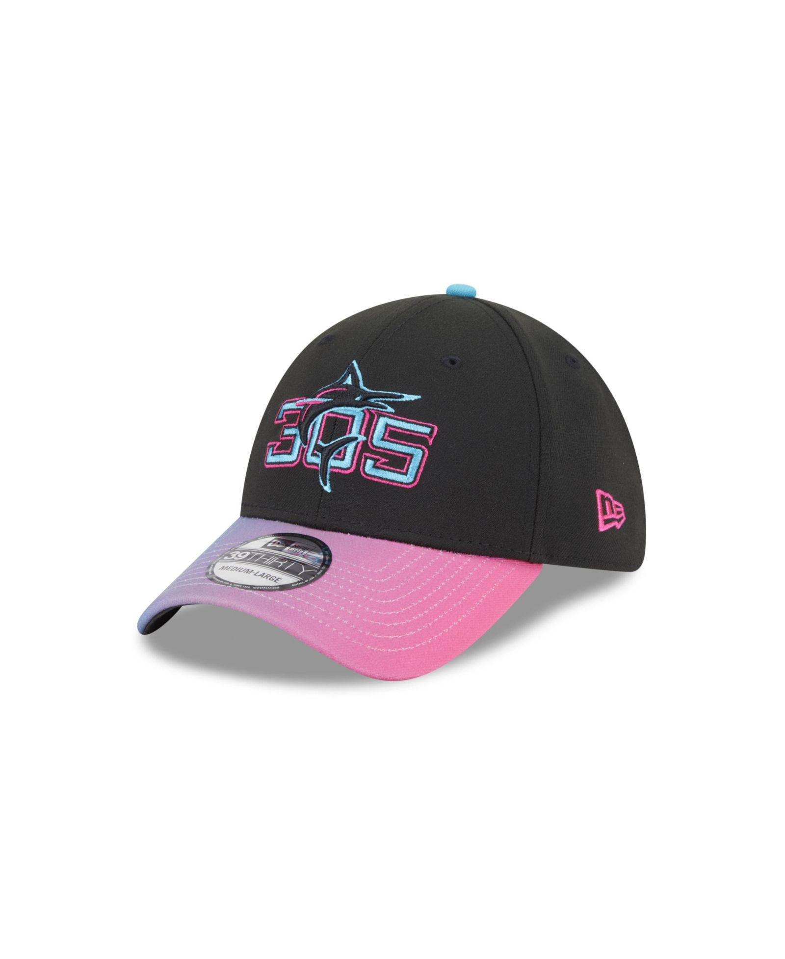 Мужская кепка New Era Miami Marlins 2025 City Connect 39THIRTY Flex черная