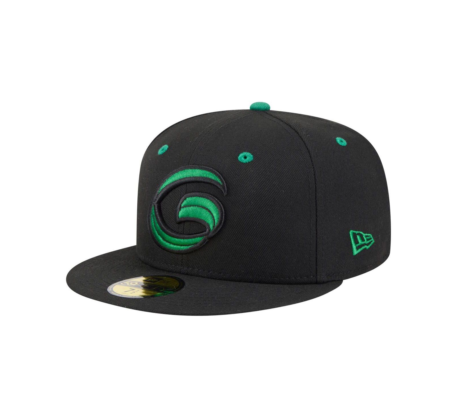 Мужская кепка New Era Black Greensboro Grasshoppers Authentic Collection 59FIFTY Fitted