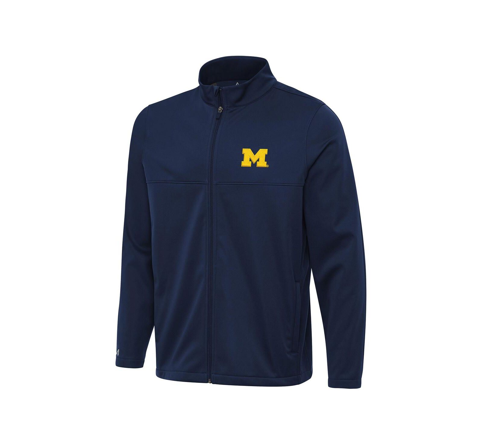 Antigua Men's Navy Michigan Wolverines Links 2 Full-Zip Golf Jacket