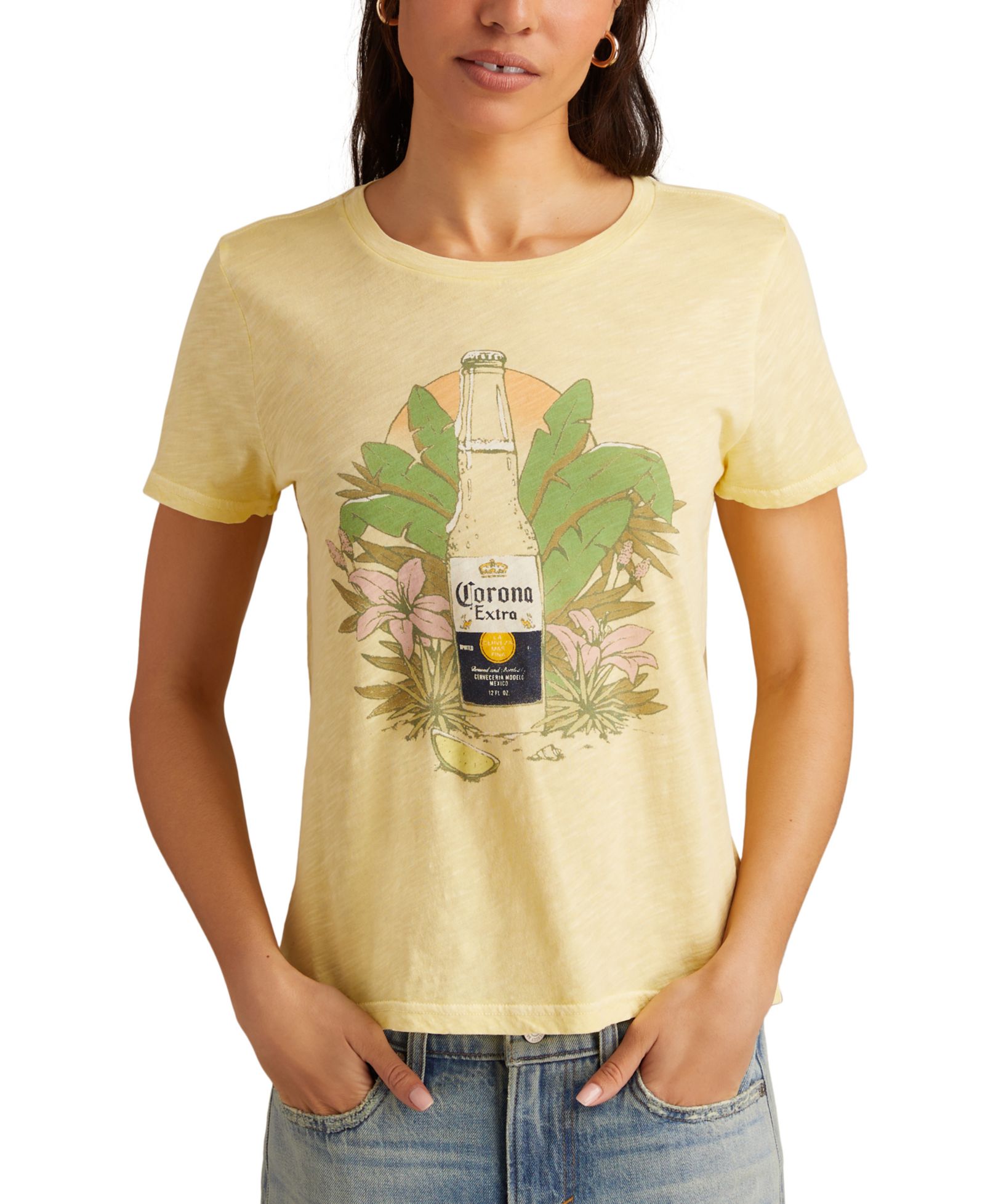 Женская футболка Lucky Brand Cotton Tropical Corona Graphic