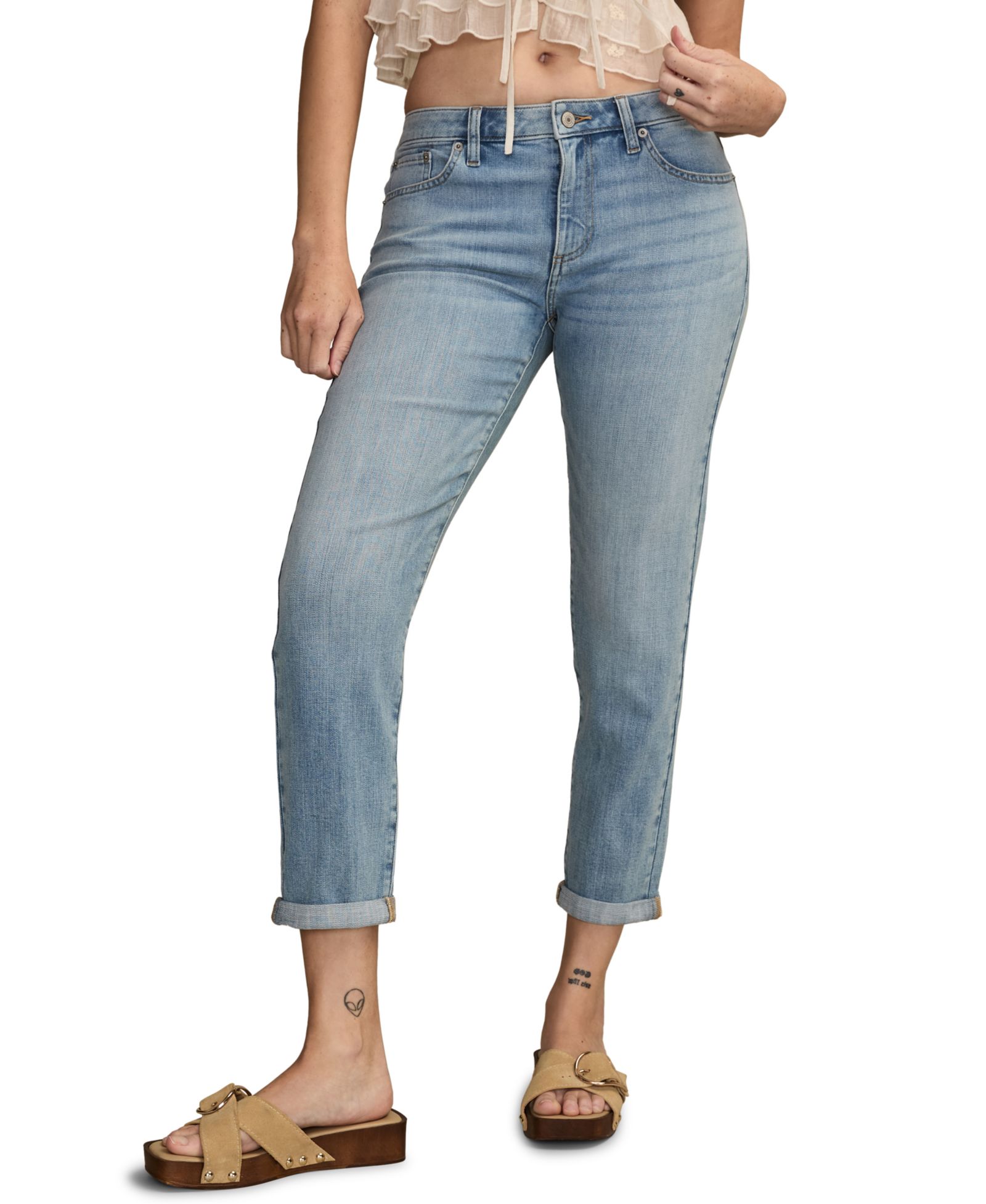 Lucky Brand Women's Sienna Boyfriend Mid Rise Jeans