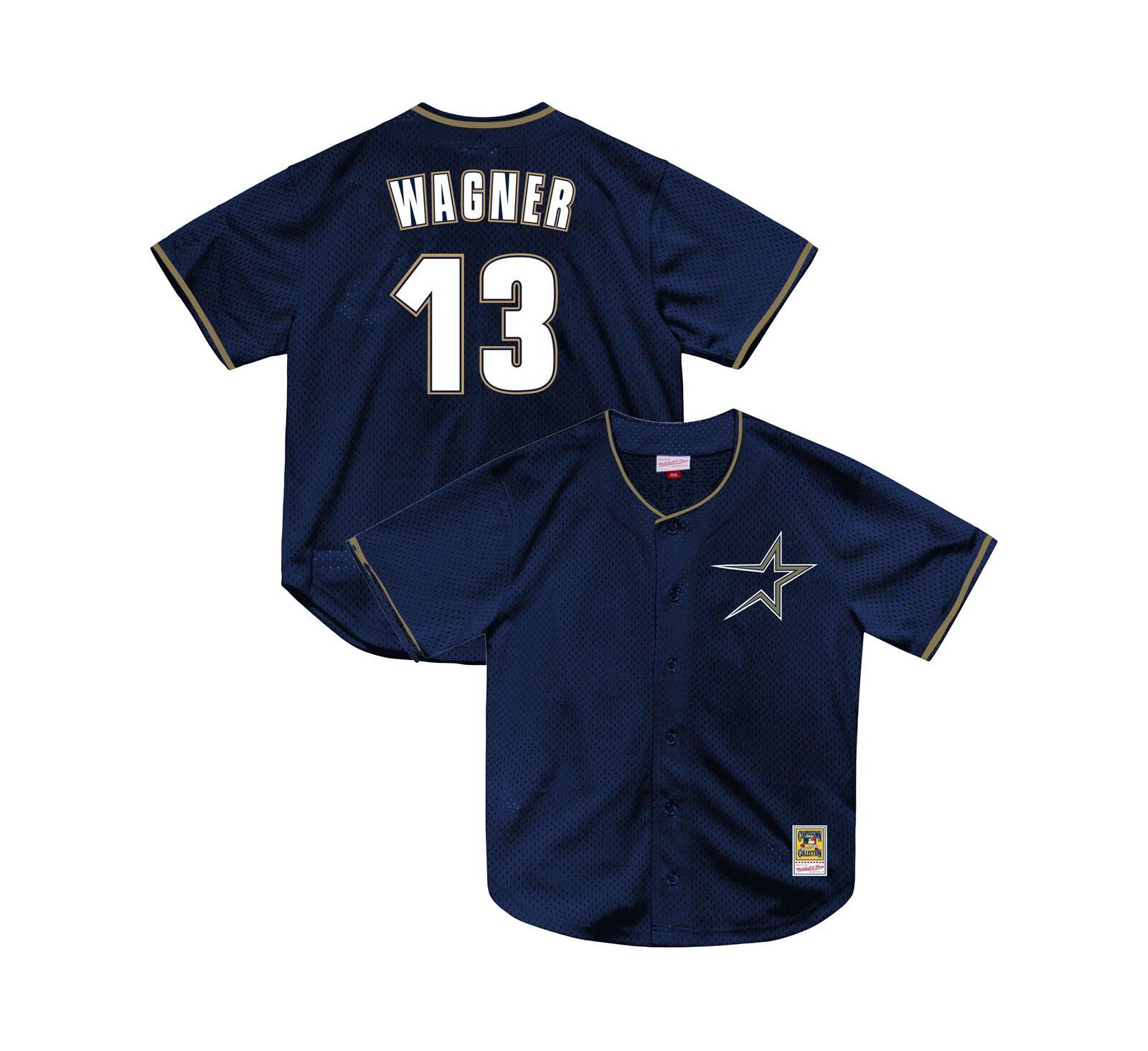 Мужская игровая джерси Mitchell & Ness Billy Wagner Houston Astros Authentic Batting Practice Navy
