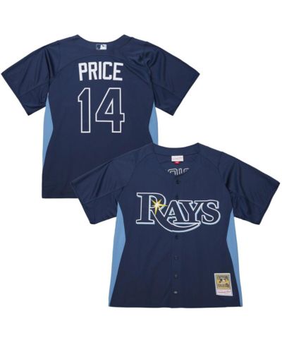 Мужская джерси Mitchell & Ness David Price Blue Tampa Bay Rays Authentic для тренировок