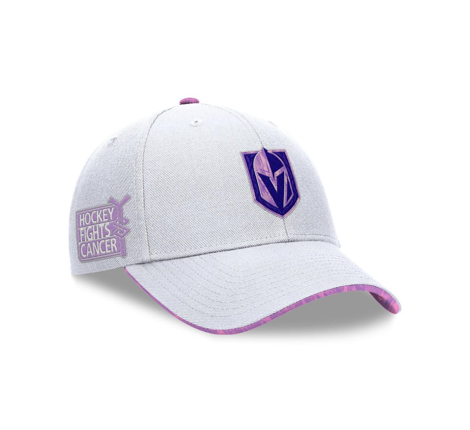 Fanatics Men's White Vegas Golden Knights Authentic Pro Hockey Fights Cancer Adjustable Hat
