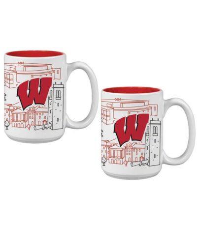 Кофейная кружка Indigo Falls Wisconsin Badgers 15oz. Campus Line Art 2-Pack