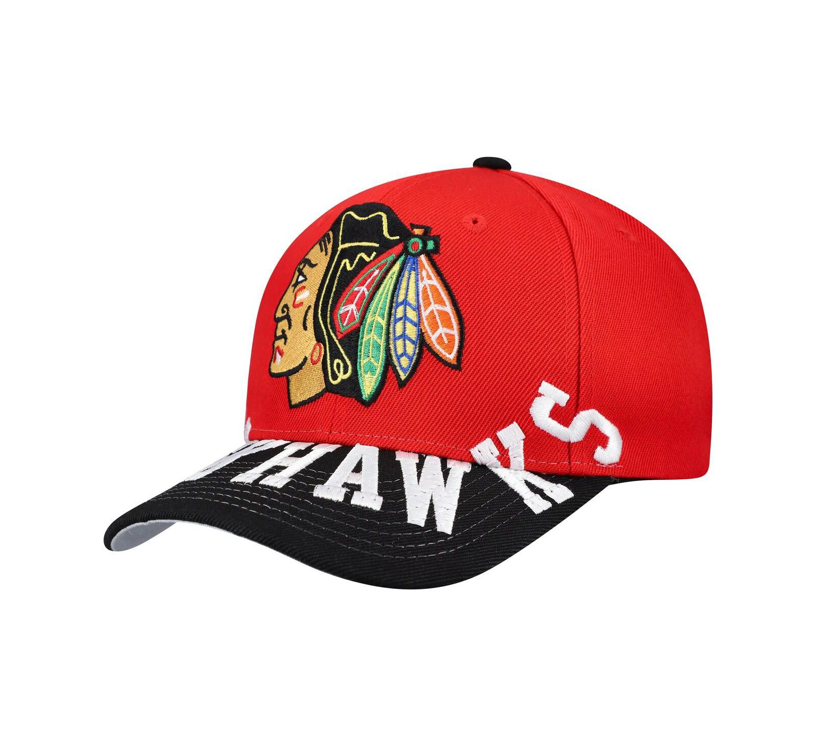 Mitchell & Ness Men's Red/Black Chicago Blackhawks Underarch Two-Tone Pro Crown Snapback Hat