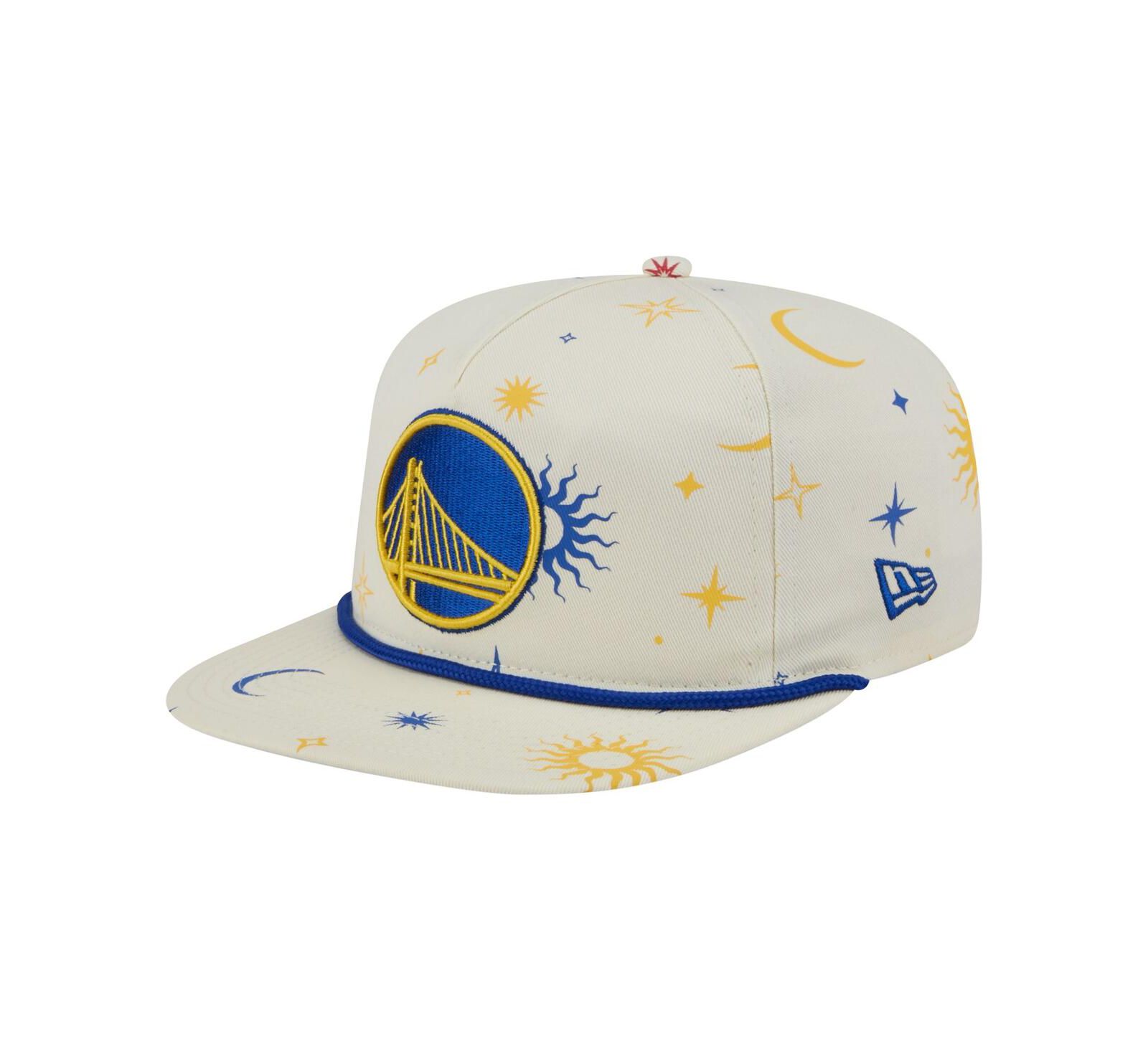 New Era Men's Cream Golden State Warriors Lunar Golfer Snapback Hat