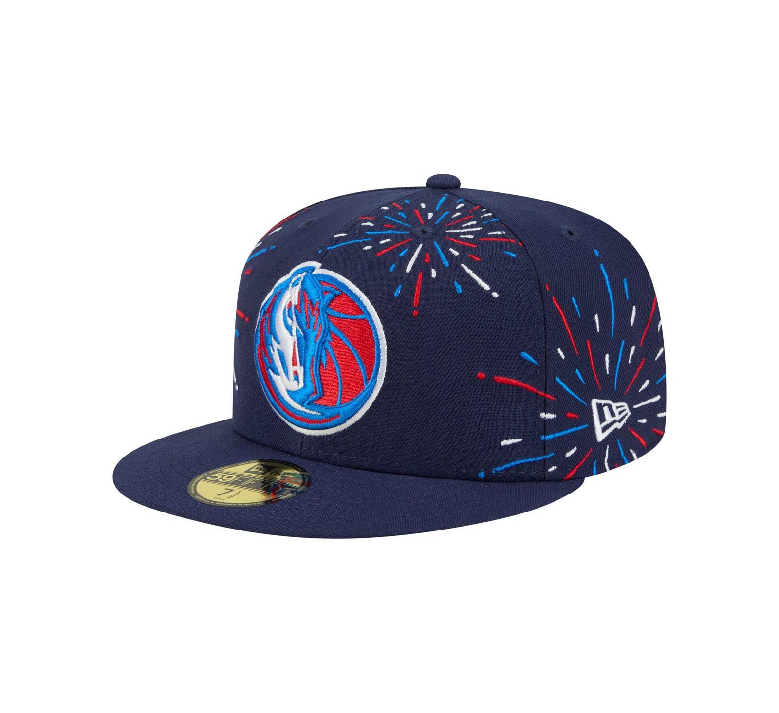 Мужская кепка New Era Dallas Mavericks Americana Fireworks 59FIFTY Fitted Navy