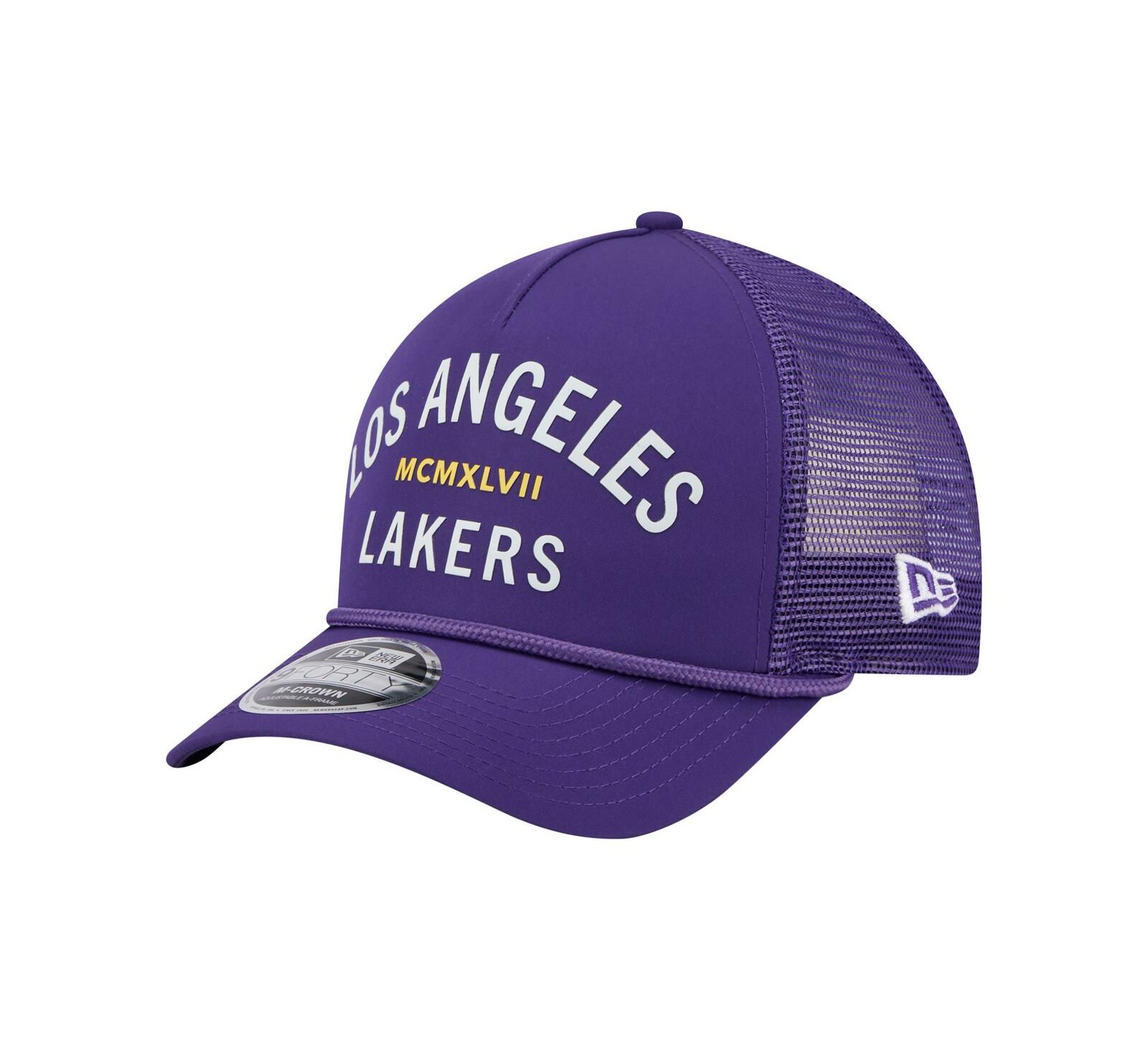 New Era Мужская кепка тракер 9FORTY Los Angeles Lakers Minimalist A-Frame Purple