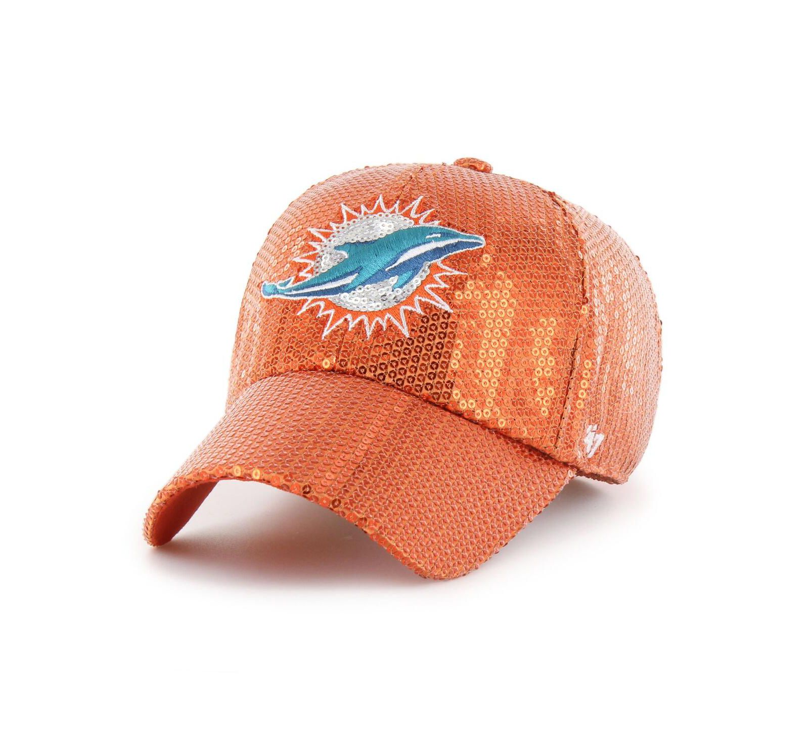 Женская кепка '47 Brand Orange Miami Dolphins Dazzle Clean Up Adjustable