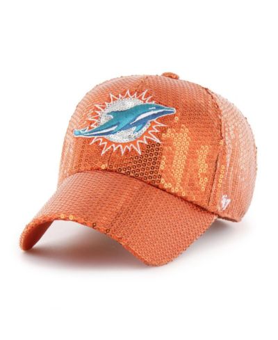 Женская кепка '47 Brand Orange Miami Dolphins Dazzle Clean Up Adjustable