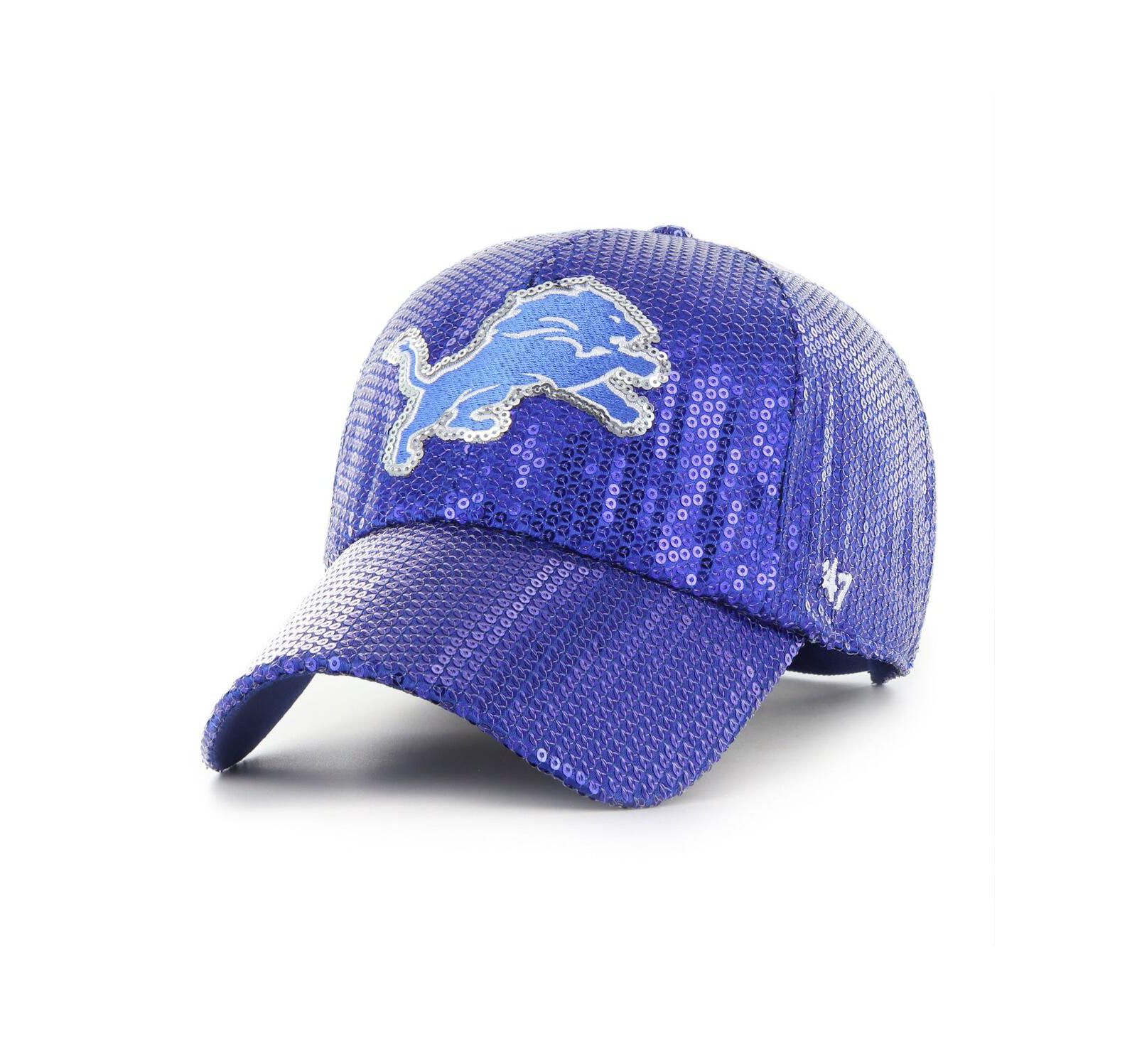 Женская регулируемая кепка '47 Brand Blue Detroit Lions Dazzle Clean Up