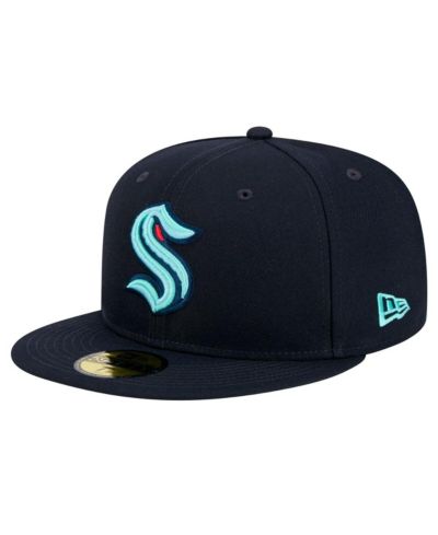New Era Men's Deep Sea Blue Seattle Kraken Core 59FIFTY Fitted Hat