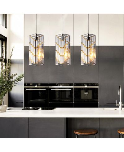 Streamdale Furniture  3 Pack, Adjustable Hanging Lamp Modern Crystal Pendant Light