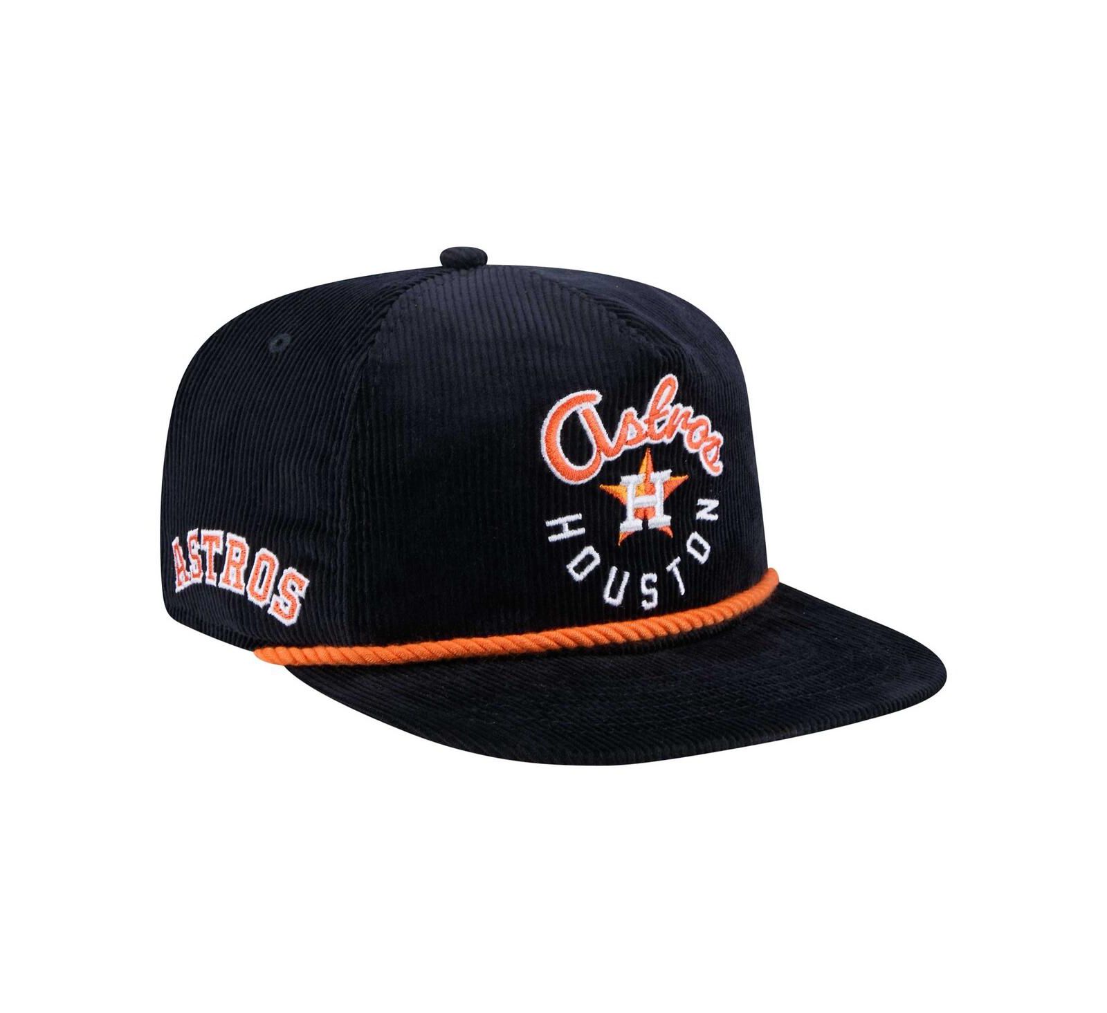 Мужская регулируемая кепка New Era Houston Astros Navy Corduroy Golfer